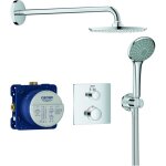 Set de douche rainshower cosmopolitan 210 avec thermostat encastr�, chrome (34734000) - grohe