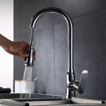 Robinet cuisine avec douchette pivotant  360  ressort de pulvrisation avec tuyaux mitigeur monocommande ...