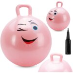 Gros ballon sauteur pour enfants avec pompe, rose clair