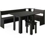 Vicco - groupe de banquettes d'angle roman, noir, 120 x 41. 5 cm avec table Vicco - groupe de banquettes d'angle roman, noir, 120 x 41. 5 cm avec table
