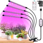 Grow lights for indoor plants 80 leds 4 arm full spectrum led grow light with timer, 6500k / 3000k / ...