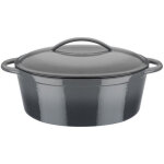 Gsw - cocotte en fonte massive gray shadow - 33 x 25 cm - ovale - induction - gris