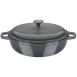 Gsw - cocotte fonte massive grey shadow - 30 cm - ronde - induction - gris