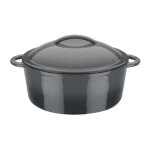 Gsw - marmite fonte massive grey shadow - 24 cm - ronde - induction - gris