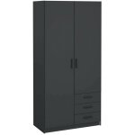 Garde - robe 2 portes sultani, armoire chambre � coucher porte - v�tements, 4 �tag�res, 49. 8x200. 4h ...