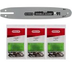 Gt elec - guide 10 pouces avec lot de 3 cha�nes 40 maillons oregon pour tron�onneuse