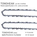 Guide et chane pour trononneuse, lot de 2 chanes de trononneuse faible rebond 3 / 8'lp 42 maillons ...