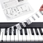 Guide des notes de piano pour l'apprentissage des d�butants, �tiquettes amovibles de notes de piano, ...