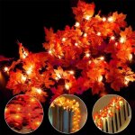 Guirlande d'automne, decoration automne, 30 guirlandes lumineuses, gugirlande de feuilles d'automne, ...