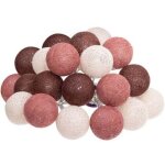 Guirlande d�corative lumineuse 20 led boules en coton d 6 x l 435 cm - multicolore - atmosphera rideau ...