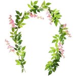 Guirlande de glycines artificielles 1. 8m - plantes grimpantes fausses lierre pour d�coration murale, ...