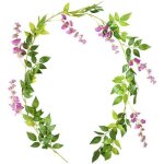 Guirlande de glycines artificielles 1. 8m - plantes grimpantes fausses lierre pour d�coration murale, ...