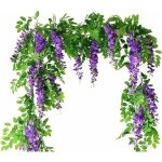 Guirlandes de glycine artificielles, lot de 2, fleurs artificielles en soie � suspendre, plantes artificielles ...