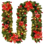 Guirlande lumineuse de 270 cm pour sapin de nol, guirlande dcorative en vigne avec led pour porte, ...