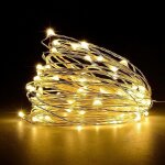 Guirlande lumineuse � 50 led et � piles en fil de cuivre pour �clairage int�rieur et ext�rieur, chambre, ...