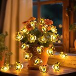Guirlande lumineuse abeilles, 3m 30led guirlandes lumineuses � piles cadeaux pour femmes filles, decoration ...