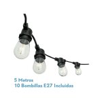 Guirlande lumineuse extérieure verbena 5m 10xe27led 10w 4000k ampoules remplaçables et interconnectables ... Guirlande lumineuse extérieure verbena 5m 10xe27led 10w 4000k ampoules remplaçables et interconnectables ...
