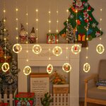 Guirlande lumineuse fentre nol, decoration noel interieur, rideau lumineux noel, suspension noel, guirlande ...