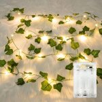 Guirlande lumineuse, guirlande feuille 2m, guirlande lierre lumineuse 20 leds, guirlande de lierre lumineuse ...