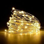 Guirlandes lumineuses  led, [1 pices] guirlandes lumineuses  piles avec 5m 50 led blanches chaudes ...