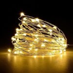 Guirlandes lumineuses � led, [1 pi�ces] guirlandes lumineuses � piles avec 5m 50 led blanches chaudes ...