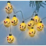 Guirlande lumineuse de nol vintage de 2 m - 10 ampoules led en forme de boule  neige avec sapin, neige ...