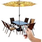 Guirlande lumineuse sans fil pour parasol de terrasse avec t�l�commande, 8 modes d'�clairage led, fonctionne ...