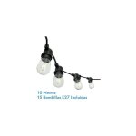 Fabrilamp - guirlande lumineuse ext�rieure 10m 15xe27led 15w 4000k ampoules rempla�ables et interconnectables ...