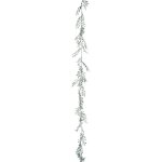 Guirlande de no�l feuilles vertes paillettes iris�es et argent�es l 180 cm - feeric christmas