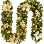 Guirlande de nol impermable 2, 7 m, dcorations de sapin, dcoration de porte, guirlandes pour escaliers ...