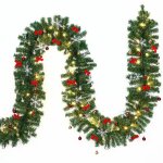 Guirlande de nol lumineuse dcoration en sapin artificiel avec lumires blanc chaud pour porte fentre ...