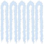 Guirlande de plumes blanches pour sapin de nol, dcoration de fte (5x2m)