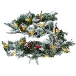 Guirlande de sapin led avec neige et baies éclairée en blanc chaud - 274 cm / 50 led - guirlande de noël ... Guirlande de sapin led avec neige et baies éclairée en blanc chaud - 274 cm / 50 led - guirlande de noël ...