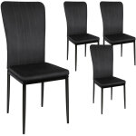 Hofuton chaises de salle  manger, testes sgs, lot de 4, noir