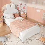 Gutent - lit pour enfant 90 x 200 cm, en forme d'oreilles de lapin, tissu imitation peluche, blanc. Gutent - lit pour enfant 90 x 200 cm, en forme d'oreilles de lapin, tissu imitation peluche, blanc.
