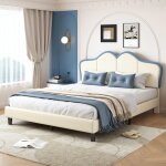 Gutent - lit d'enfant capitonn avec bords de protection souples, pieds robustes, tte de lit lgante, ...