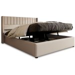 Gutent - lit en lin rembourr� 180 x 200 cm , lit hydraulique, avec rangement