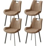 Guyii chaises salle � manger marron caf� 4 pcs chaises confortables avec dossier et assise rembourr�s ...
