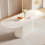 Guyii table à manger ovale blanche de 220 cm pour 4 / 6 / 8 personnes, table de salle à manger moderne, ... Guyii table à manger ovale blanche de 220 cm pour 4 / 6 / 8 personnes, table de salle à manger moderne, ...