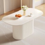 Guyii vtable à manger ovale blanche de 160 cm pour 4 / 6 personnes, table de salle à manger moderne, ... Guyii vtable à manger ovale blanche de 160 cm pour 4 / 6 personnes, table de salle à manger moderne, ...
