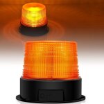 Gyrophare led sans fil rechargeable 12v - 24v orange lumire stroboscopique feux clignotant magnetique ...