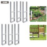 H - ancre support de poteau pour carports cltures support de poteau en h support  sceller 101mm 6 pieces ...