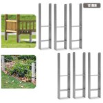 H - ancre support de poteau pour carports cltures support de poteau en h support  sceller 111mm 6 pieces ...