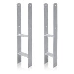H - ancre support de poteau pour carports cltures support de poteau en h support  sceller 91mm 2 pieces ...