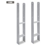 H - ancre support de poteau pour carports cltures support de poteau en h support  sceller 91mm 2 pieces ...
