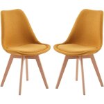 H. j wedoo lot de 2 chaises de salle � manger scandinaves en tissu, chaises de cuisine avec rembourr�s ...