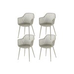 Lot de 4 chaises de jardin avec accoudoirs, fauteuil lounge - chaises de jardin - charge maximale : 120 ...
