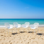 H. j wedoo lot de 4 chaises de jardin, chaises d'ext�rieur en plastique, pour terrasse et balcon, pieds ...