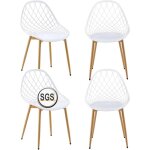 Lot de 4 chaises de jardin, de terrasse, avec pieds en mtal, repose - pieds rglable, pour l'extrieur, ...