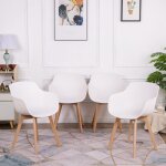 Lot de 4 chaise salle à manger, fauteuils scandinave de chaise latérale design rétro avec jambe de bois ... Lot de 4 chaise salle à manger, fauteuils scandinave de chaise latérale design rétro avec jambe de bois ...